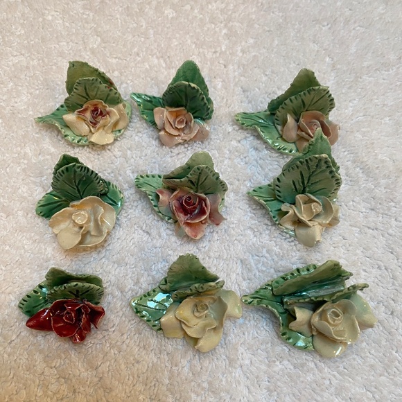Vintage Rose Flower Place Card Holders (9) - Picture 2 of 4